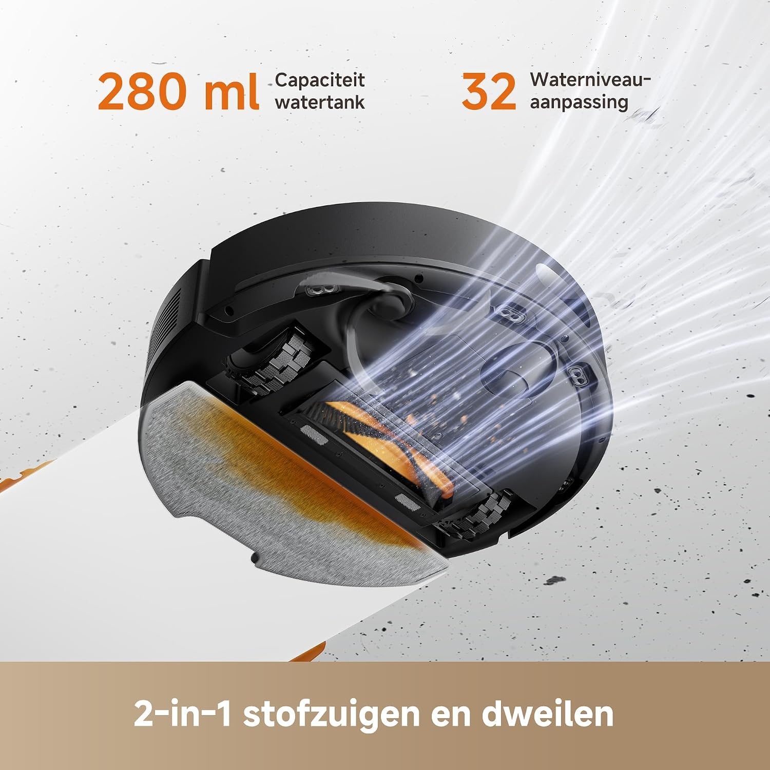 Robotstofzuiger D20 Air Plus: 20.000 Pa, Zuigen & Dweilen, Zelflegende Dock - 35% Korting