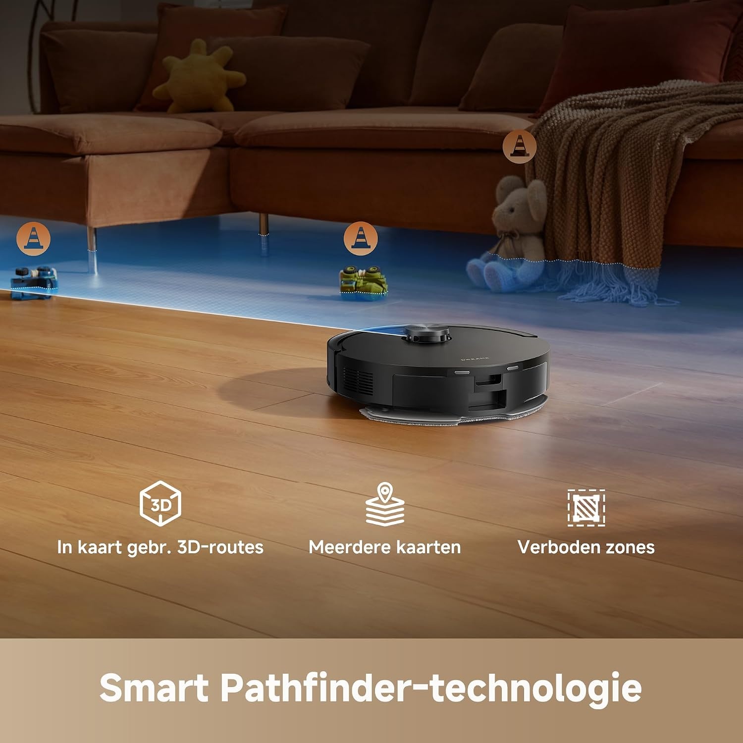 Robotstofzuiger D20 Air Plus: 20.000 Pa, Zuigen & Dweilen, Zelflegende Dock - 35% Korting