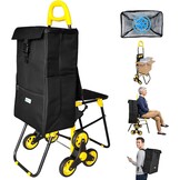 VOUNOT Boodschappentrolley met 6 Wielen, 32L, Zwart - 32% Korting!