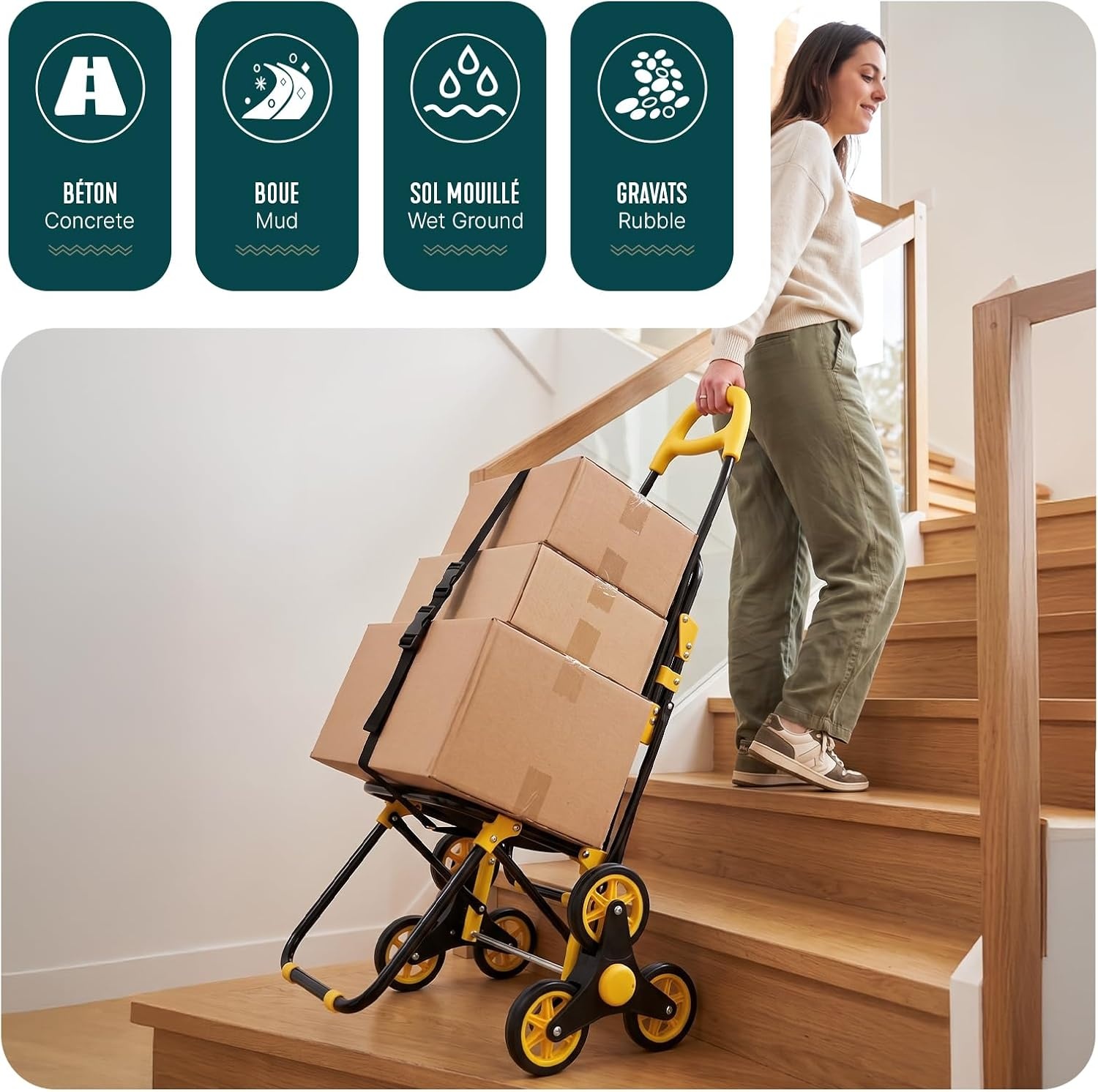 VOUNOT Boodschappentrolley met 6 Wielen, 32L, Zwart - 32% Korting!