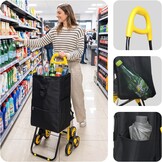 VOUNOT Boodschappentrolley met 6 Wielen, 32L, Zwart - 32% Korting!