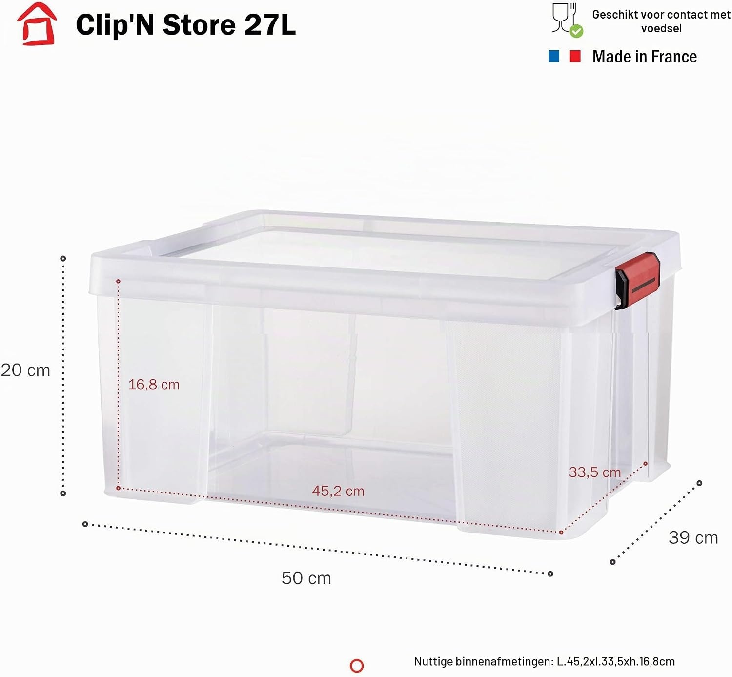 Set van 3 SUNDIS Clip'N Store Opbergboxen (27L) - 58% Korting!