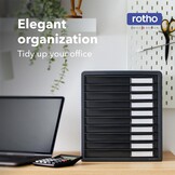 Rotho Timeless Ladebox / kantoorbox met 10 lades, Kunststof (PS) BPA-vrij, antraciet, (34.5 x 29.0 x 32.0 cm)