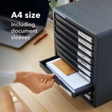 Rotho Timeless Ladebox / kantoorbox met 10 lades, Kunststof (PS) BPA-vrij, antraciet, (34.5 x 29.0 x 32.0 cm)