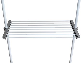 WENKO Joma Herkules Schoenen Telescopisch Systeem Verstelbare Organizer Schoenenrek Staal, wit/grijs, 73-120 x 4 x 42, 5 cm