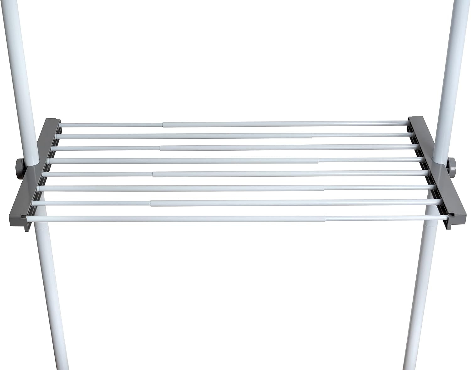 WENKO Joma Herkules Schoenen Telescopisch Systeem Verstelbare Organizer Schoenenrek Staal, wit/grijs, 73-120 x 4 x 42, 5 cm