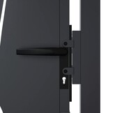 vidaXL Poort 105x180 cm met grasontwerp staal antracietkleurig