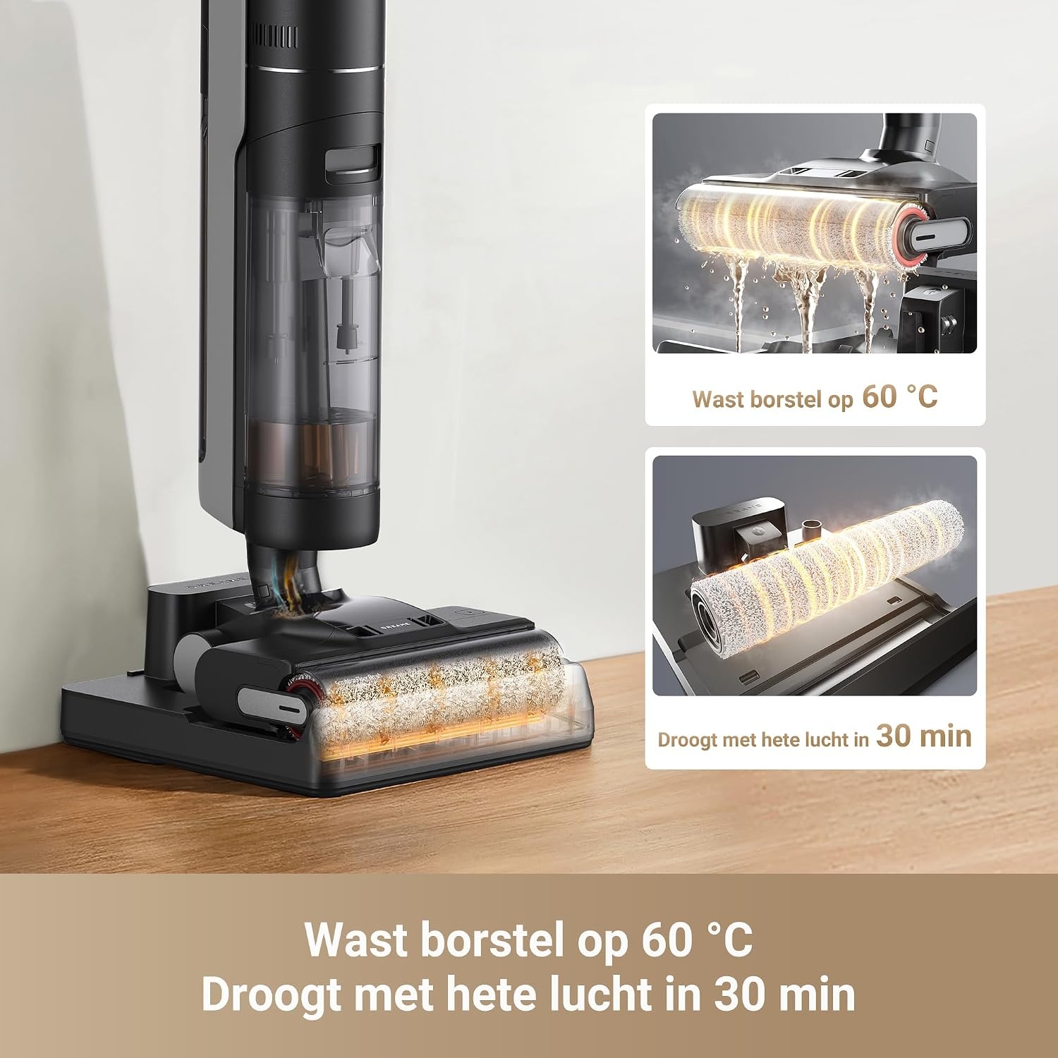 Dreame H12 Pro Ultra Draadloze Steelstofzuiger en Dweil - 16.000 Pa - Zwart