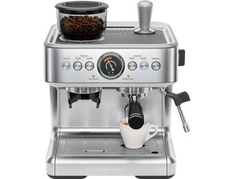 Chefman Crema Supreme Espressomachine met Geïntegreerde Molen - RVS