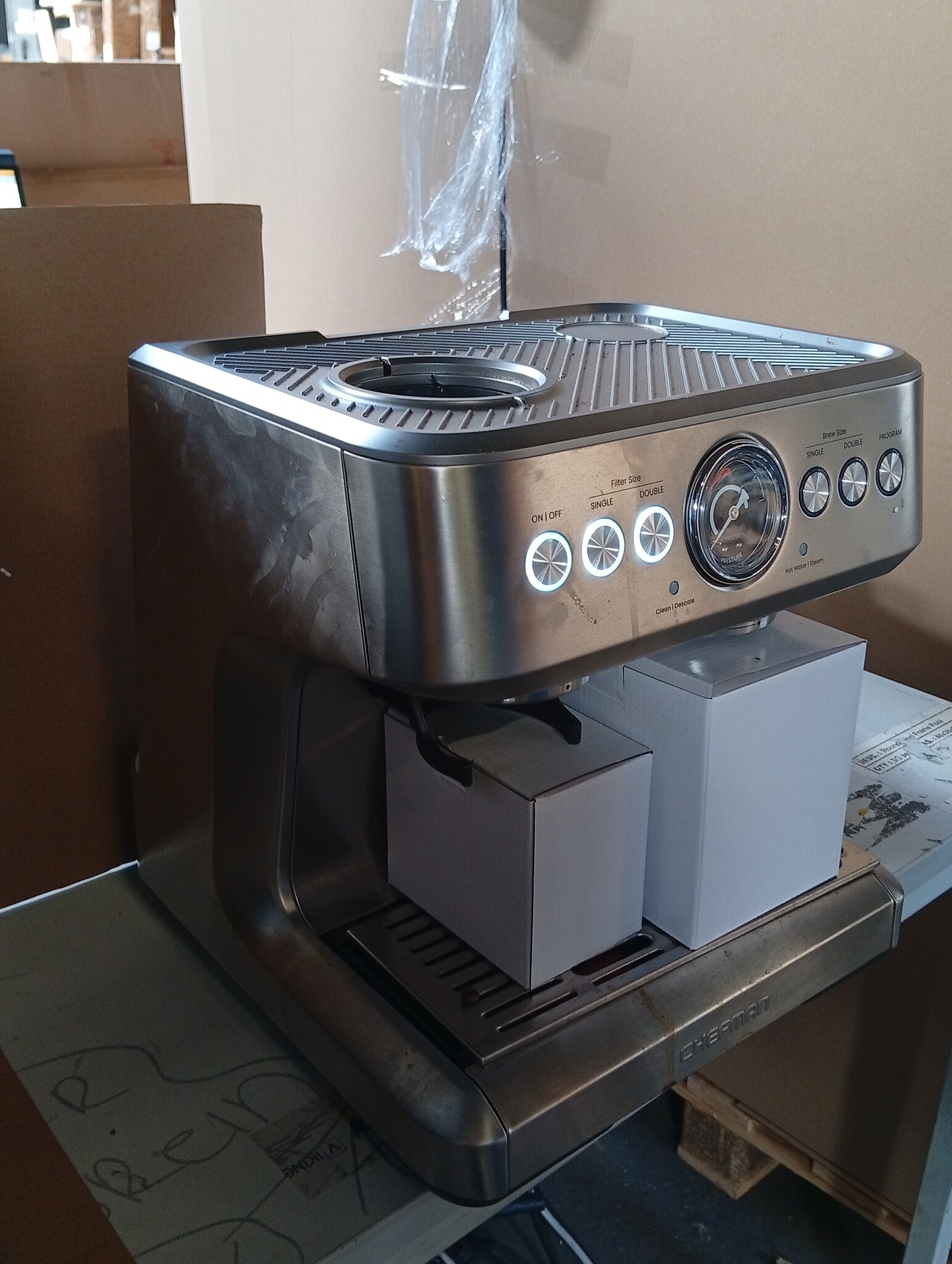 Chefman Crema Supreme Espressomachine met Geïntegreerde Molen - RVS