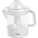 Bestron Elektrische citrus- en sinaasappelpers, incl. 2 perskegels en aromadeksel, motor met twee draairichtingen (links/rechts), inhoud: 0,7 liter, Nordic Home collectie, kleur: matwit/hout