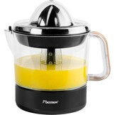 Bestron Elektrische citrus- en sinaasappelpers, incl. 2 perskegels en aromadeksel, motor met twee draairichtingen (links/rechts), inhoud: 0,7 liter, Nordic Home collectie, kleur: matwit/hout