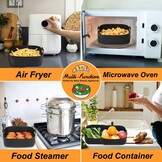 GINOYA 2 stks Grote Air Fryer Liners, 20,5 cm XXL Siliconen Vierkante Air Fryer Accessoires voor voor Vortex Plus 8.5L, LLIVEKIT 7L Air Fryer (buiten: 23cm)