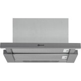 Bauknecht DBAH 65 LM X afzuigkap platte kap / 60 cm/geschikt voor afvoerlucht en recirculatieluchtwerking / 85,8 kWh/LED / 3 standen/energie-efficiëntieklasse D - Maat Leistung 180W