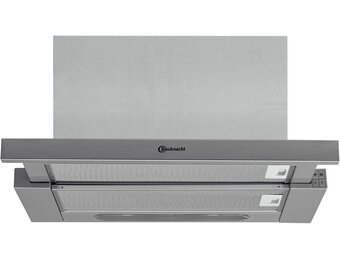 Bauknecht DBAH 65 LM X afzuigkap platte kap / 60 cm/geschikt voor afvoerlucht en recirculatieluchtwerking / 85,8 kWh/LED / 3 standen/energie-efficiëntieklasse D - Maat Leistung 180W