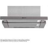 Bauknecht DBAH 65 LM X afzuigkap platte kap / 60 cm/geschikt voor afvoerlucht en recirculatieluchtwerking / 85,8 kWh/LED / 3 standen/energie-efficiëntieklasse D - Maat Leistung 180W
