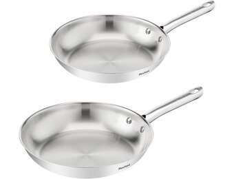Tefal Duetto On Pannenset, 2-delig, 24/28 cm, onverzegeld, dikke warmteverspreidingsbodem, comfortabele handgreep, duurzaam, geschikt voor alle warmtebronnen, roestvrij staal, B866S234