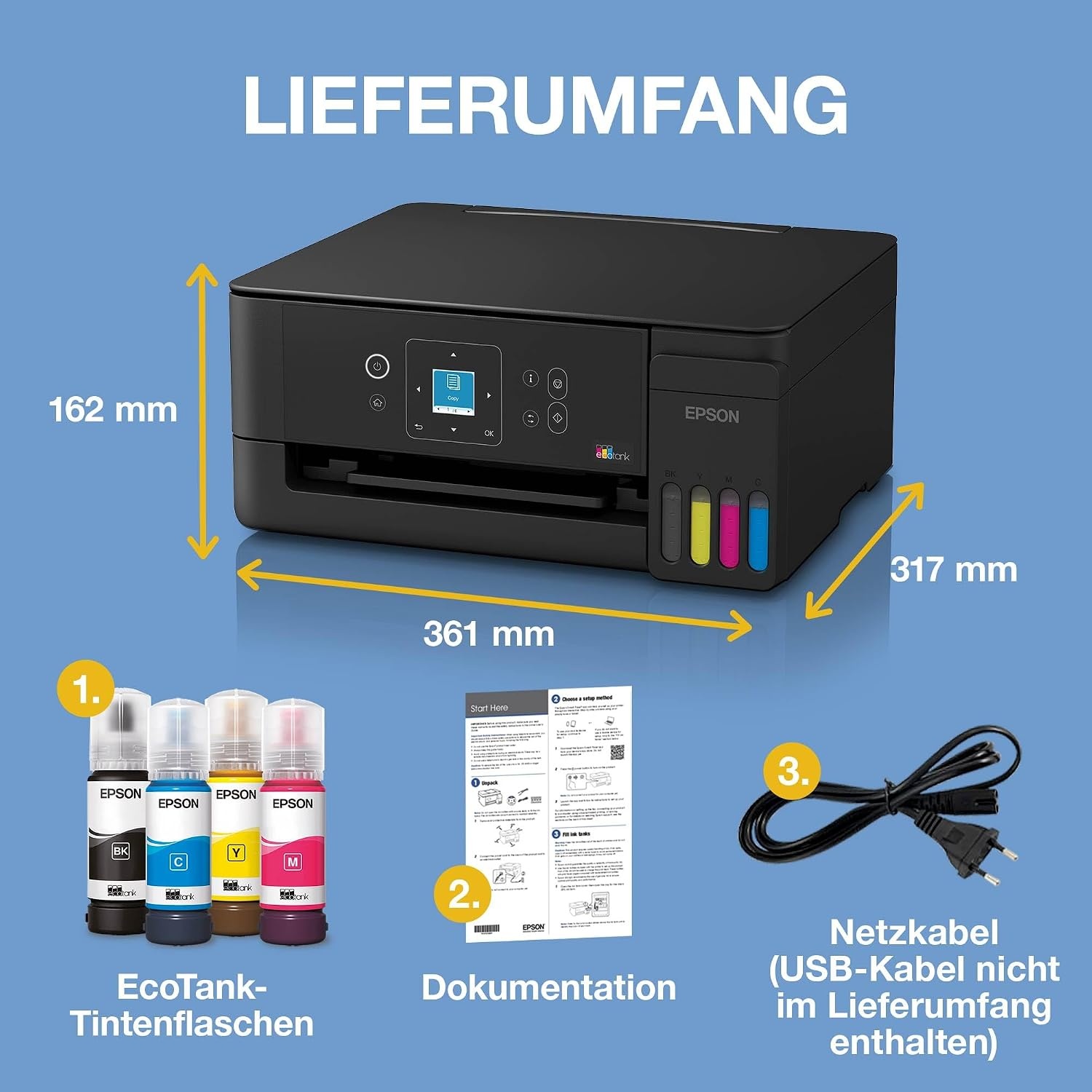 Epson EcoTank ET-2922 Multifunctionele Printer - Zwart - Inkt voor 3 jaar