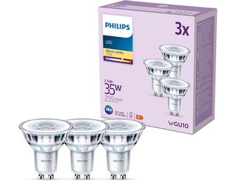 Philips, LED Spotlampen, GU10 fitting, 255lm, 35W, Set van 6