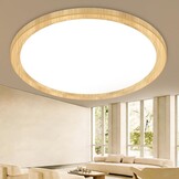 slochi LED Plafondlamp 39 cm - 36W - 4200 Lumen - Houtlook - 3 Lichtstanden - IP44 Waterproof