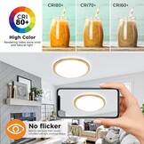 slochi LED Plafondlamp 39 cm - 36W - 4200 Lumen - Houtlook - 3 Lichtstanden - IP44 Waterproof
