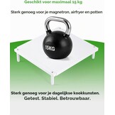 YUCHENGTECH Kookplaat Beschermer van Koolstofstaal Kookplaatafdekplaat Afdekkingen voor keramische kookplaten,34 x 8 x 37-62 cm,Wit