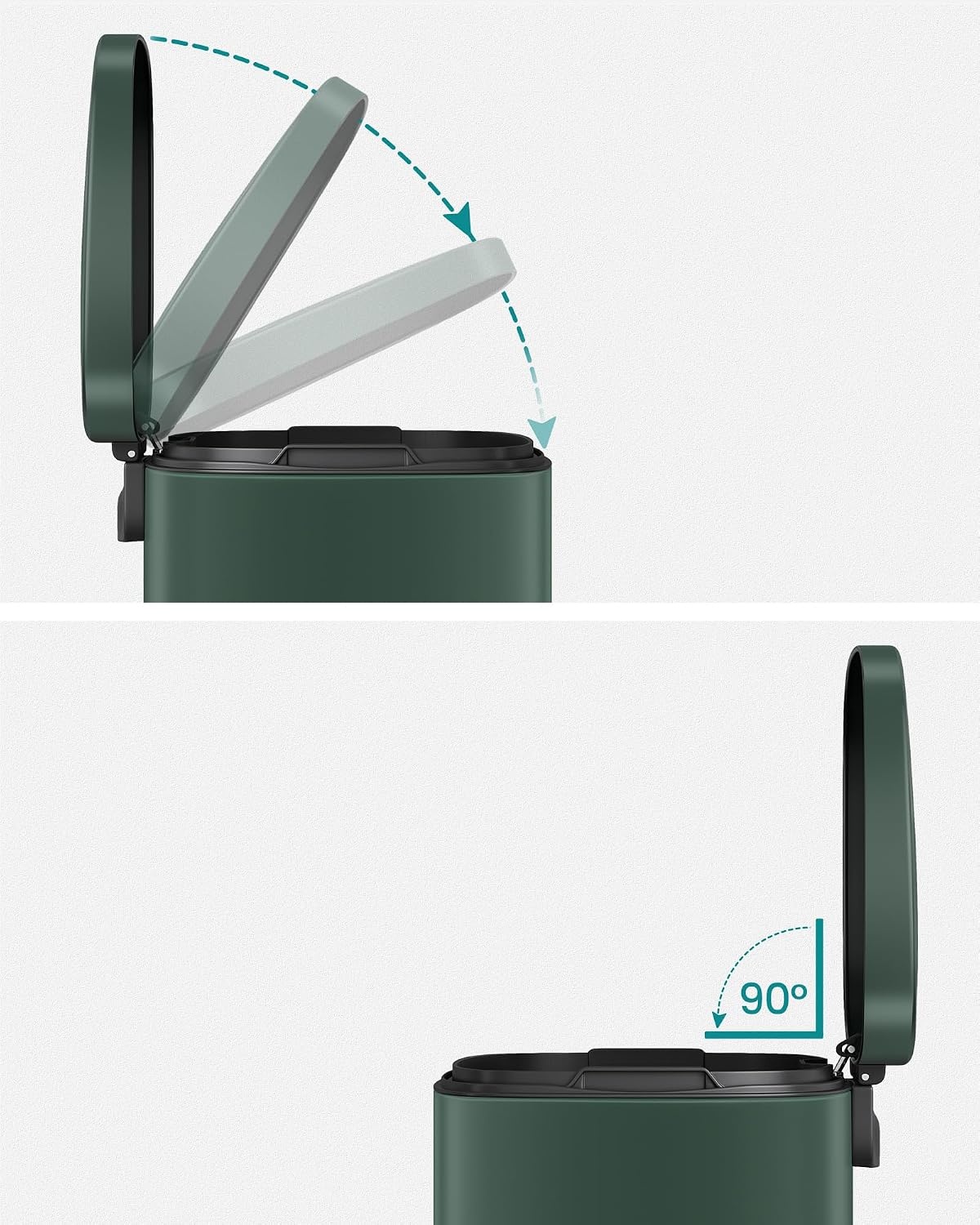 SONGMICS keukenprullenbak, 30 liter, met softclose deksel en binnenemmer