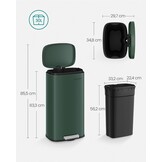 SONGMICS keukenprullenbak, 30 liter, met softclose deksel en binnenemmer