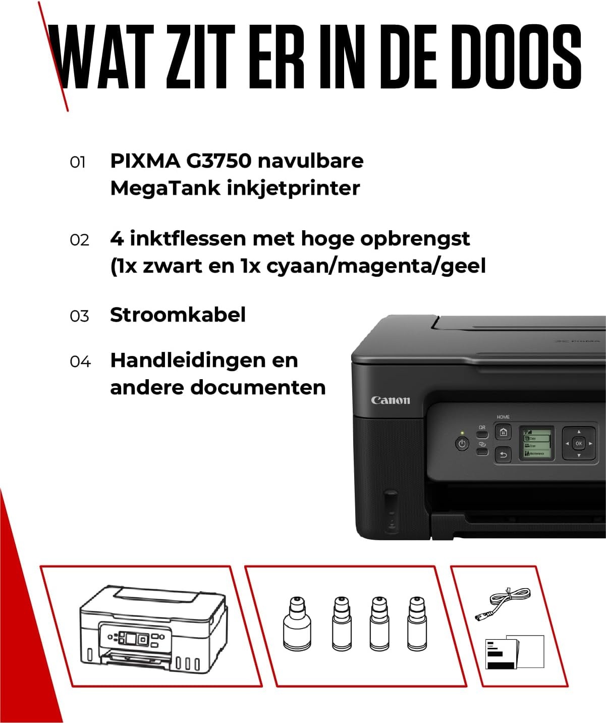 Canon PIXMA G3570 MegaTank Multifunctionele Inkjetprinter