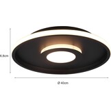 Trio Ascari Plafondlamp - Badkamerverlichting - Ø 40 cm - Mat Zwart