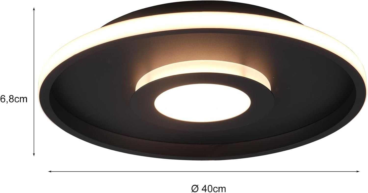 Trio Ascari Plafondlamp - Badkamerverlichting - Ø 40 cm - Mat Zwart