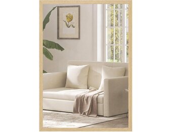 HOMCOM Wandspiegel Decoratieve hangspiegel 50x70cm natuurhout