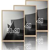 VUVUZULA Fotolijst 60x80cm houten fotolijst MDF-lijst 60x80cm eiken natuur set van 3