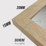 VUVUZULA Fotolijst 60x80cm houten fotolijst MDF-lijst 60x80cm eiken natuur set van 3