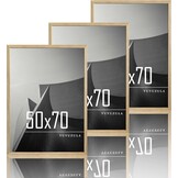 VUVUZULA Fotolijst 60x80cm houten fotolijst MDF-lijst 60x80cm eiken natuur set van 3