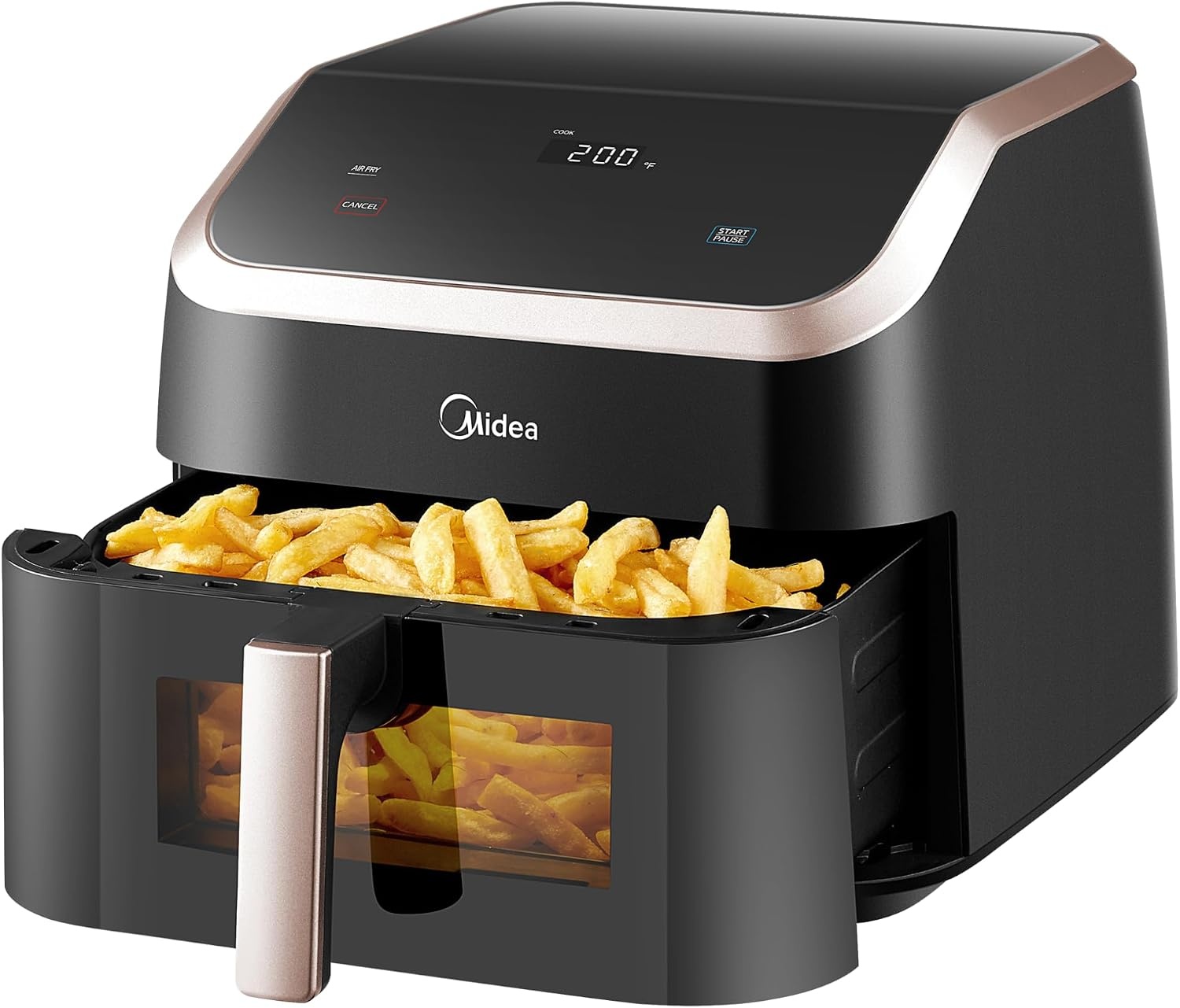 Midea Heteluchtfriteuse, 8 in 1, frituren, braden, bakken, opwarmen, dehydreren - Maat 8.5 L