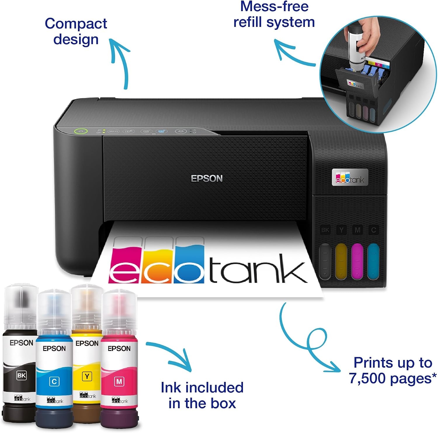 Epson EcoTank ET-2862 All-in-One Inkjet Printer - Zwart - A4