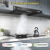 COMFEE' Afzuigkap 60 cm - Onderbouw afzuigkap - 3 snelheden - Zwart