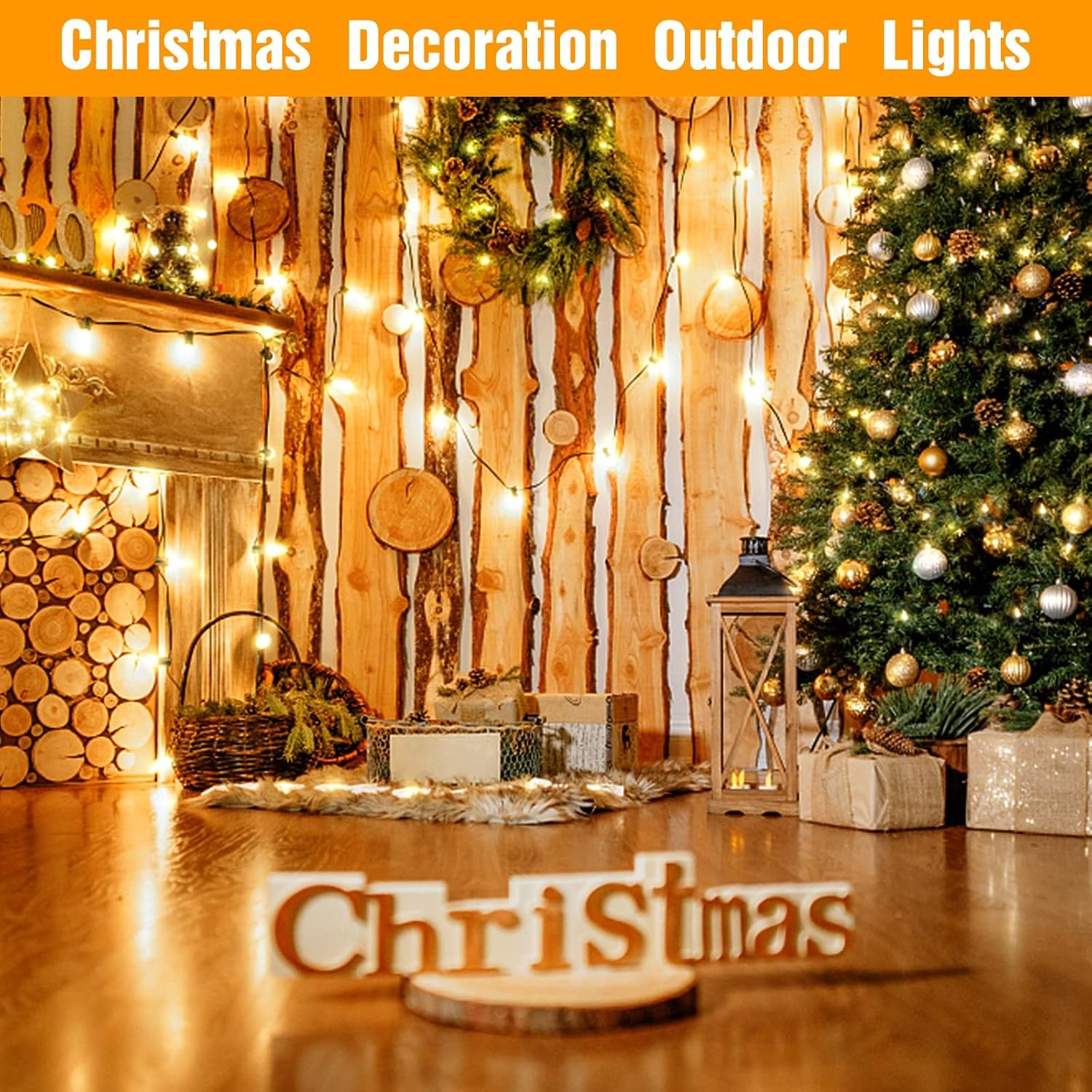 GLUROO LED Buiten Lichtslingers, 45 Meters Lichtketting Gloeilamp Buiten met 75+2 Plastic lampen,Waterdicht Lichtketting Tuin Verlichting Voor Kerst Bruiloft,feest,Warm Wit - Maat 45m