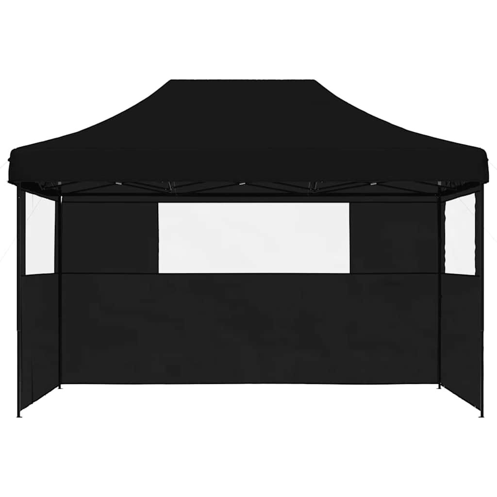 vidaXL Partytent inklapbaar pop-up met 3 zijwanden zwart