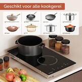 Gudsunal Elektrische Keramische Kookplaat 2 Zones - 29 x 52 cm - Rood