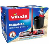 Vileda UltraMax Mopset - Vloerreiniger met Emmer en Uitwringer - Zwart/Rood