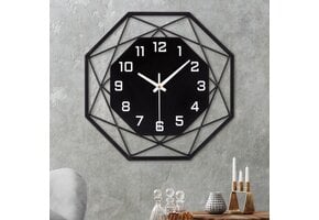 VIVILINEN Grote wandklok zonder tikkende geluiden 58cm van zwart metaal - Maat 58cm-Type 1