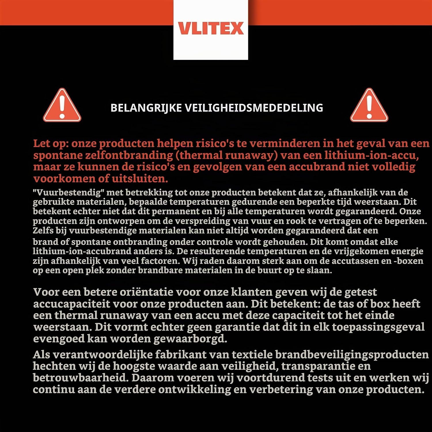 VLITEX Accu-veiligheidsbox XL – hittebestendige opbergdoos