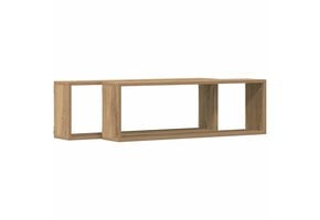 vidaXL Wandschappen 2 st Ambachtelijk eiken 80 x 15 x 26 cm