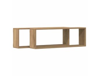 vidaXL Wandschappen 2 st Ambachtelijk eiken 80 x 15 x 26 cm