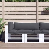 vidaXL Palletkussens 3 st stof antracietkleurig