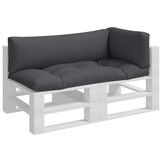 vidaXL Palletkussens 3 st stof antracietkleurig