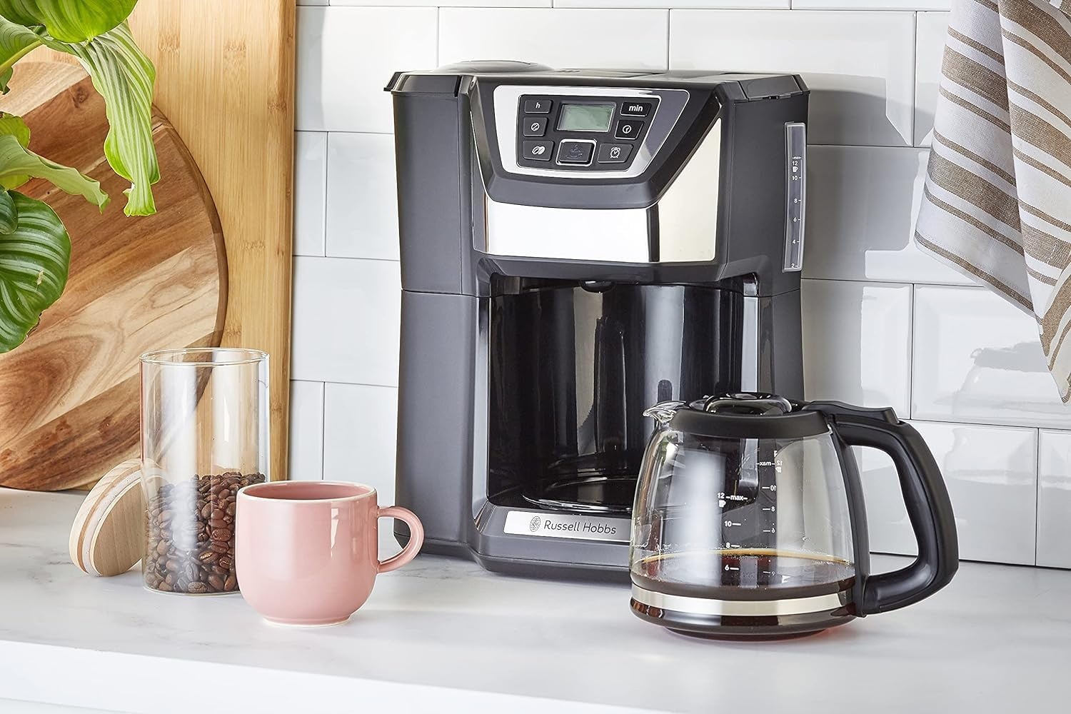 Russell Hobbs Victory Koffiezetapparaat met Bonenmaler - 12 kopjes - 1,5 liter - Zwart