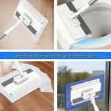 Microvezelmop met drukklemsysteem, automatische klemdoek met 12 herbruikbare microvezeldoeken, demonteerbare mop voor praktische reiniging, clip voor doeken zonder handwas